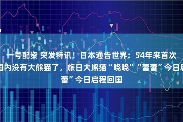 一号配资 突发特讯！日本通告世界：54年来首次，日本国内没有大熊猫了，旅日大熊猫“晓晓”“蕾蕾”今日启程回国